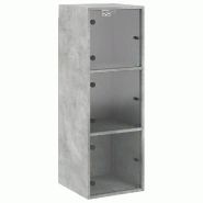 Helloshop26 - Armoire murale design moderne rangement pratique 35 x 37 x 100 cm en bois gris béton 02_0049329 - gris verre 3000235788954