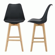Helloshop26 - Lot de 2 tabourets de bar siège avec dossier et repose-pied rembourré 105 cm noir 03_0002781 - 3000334899780 Helloshop26 - Lot de 2 tabourets de bar siège avec dossier et repose-pied rembourré 105 cm noir 03_0002781 - 3000334899780