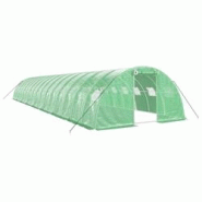 Helloshop26 - Serre tente abri plante fleur légumes avec cadre en acier 64 m² 16 x 4 x 2 m vert 02_0044618 - 3000220274028 Helloshop26 - Serre tente abri plante fleur légumes avec cadre en acier 64 m² 16 x 4 x 2 m vert 02_0044618 - 3000220274028