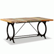Helloshop26 - Table de salon salle à manger design bois de récupération massif 180 cm 0902185 - Bois massif 3002248154535