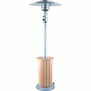 Parasol chauffant gaz natural bois & table