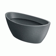 Prosperplast - Pot de fleurs en polyéthylène rotomoulé 5 L 40x20x16 cm coloris Granit - Aria Oval ETHICK - gris ZA6240