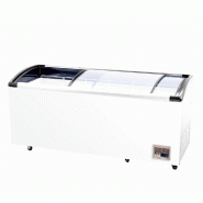 Romux® Îlot Congélateur 460 Litres avec 2 Portes Coulissantes en Verre Courbé Blanc | Îlots Congélateurs Professionnels - 8435811807487
