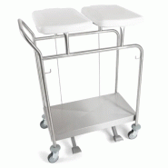 Sclessin 374.762S Chariot Porte-Sacs 2 Sacs Avec Couvercles Professionnel - 374.762S