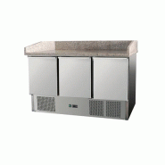 Table a pizza statique 3 portes 368 l avec plan de travail en granite - PTHS903PZ