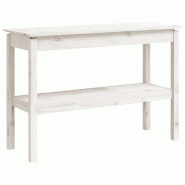Table console Blanc 110x40x75 cm Bois de pin solide Modèle Jardin Aurora Prime - 814300