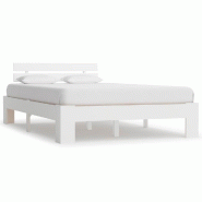 VidaXL Cadre de lit sans matelas blanc 140x200 cm bois de pin massif Modèle Ovior - 283157