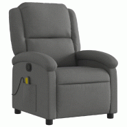 VidaXL Fauteuil de massage inclinable Gris foncé Tissu Modèle Kerviora - 371764