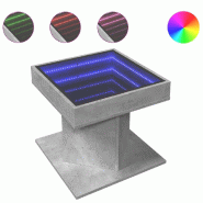 VidaXL Table basse avec LED gris béton 50x50x45 cm bois d'ingénierie Modèle Savane Élite - 847563