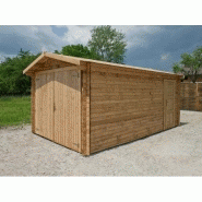 2454 - garage en bois massif 40mm traité teinté marron gardy shelter