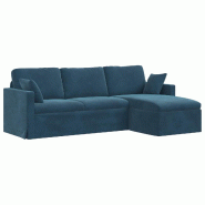 Canapé Bleu 198 x 134 x 80 cm Velours Modèle Atlas Office Concept - 8721364377769