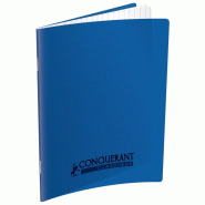 CONQUERANT Lot de 5 Cahier Classique PP piqué 17x22, 140p./70 feuilles 90g/m², Séyès, coloris bleu - 3020120106717