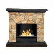 Divina Fire Cheminée au bioéthanol biocamino de sol Belluno effet fausse pierre L105xP38xH100 - marron matière synthétique 8056157807629