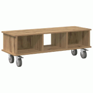 Helloshop26 - Meuble TV rectangulaire fonctionnel salon 100 x 35 x 35 cm en bois d'ingénierie chêne artisanal 02_0054738 - Bois massif 3000238638065