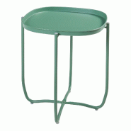 Helloshop26 - Table basse console d'appoint avec plateau amovible 53 x 46 x 46 cm acier vert 03_0010765 - 3000225397722