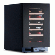 KLIMAITALIA Cave à vin ventilée. 18 bouteilles. Porte en verre fumé. Lumières LED. Thermomètre numérique. Des étagères en bois. Modèle CW20G1TB - 102