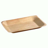 Nvase ECOLOMIQUE - 4 Pcs - Assiette palmier rectangulaire - 24 x 16 cm, Hauteur: 2,5 cm - NVS8NPBBA2416