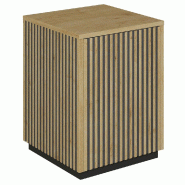 Podium 1 porte push-pull Vertigo T01 MDF noir et chêne clair 45x45x60cm