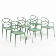 RATTATAN Set de 6 chaises en polypropylène avec fibre de verre, empilables pour extérieur et jardin, bar et restaurant, cuisine design moderne -Char RATTATAN Set de 6 chaises en polypropylène avec fibre de verre, empilables pour extérieur et jardin, bar et restaurant, cuisine design moderne -Char