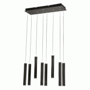 Suspension Fabas Luce Prado 8 lumières - LED 52W dimmable - Noir mat Design linéaire - noir 8019282533450 Suspension Fabas Luce Prado 8 lumières - LED 52W dimmable - Noir mat Design linéaire - noir 8019282533450