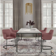 Table de réunion X6 - Officity - 200, Anthracite, Ceram veiné blanc_0