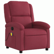 VidaXL Fauteuil de massage inclinable Rouge bordeaux Tissu Modèle Quervanel - 371766