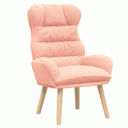 VidaXL fauteuil Rose 69 x 74 x 93 cm Tissu Sherpa Modèle Atlas Fixe - 42001882