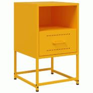 VidaXL Table de chevet jaune moutarde 36x39x60,5 cm acier – Modèle Talisman - 846560