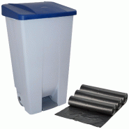 WellHome - Conteneur à Déchets Sélectif 120L avec 30 Sacs poubelle, Couleur Bleue - bleu plastique PK4650