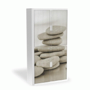 Armoire à rideaux avec décor Zen - EasyOffice. - Ricochets, Haute_0