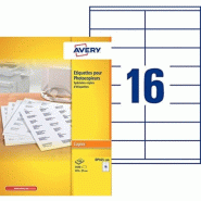 AVERY 1600 étiquettes blanches, format 105 x 35 mm (100 feuilles A4 / cdt) - 3266557205122