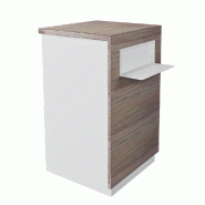 Comptoir Minimaliste finition bambou et blanc L61xP58xH100cm