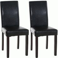 Décoshop26 - Lot de 2 chaises de salle à manger design moderne en PVC noir et pieds en bois marron 10_0001542 - marron Bois massif 3000250534406 Décoshop26 - Lot de 2 chaises de salle à manger design moderne en PVC noir et pieds en bois marron 10_0001542 - marron Bois massif 3000250534406