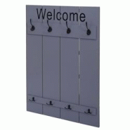 Décoshop26 - Porte-manteau mural avec 8 crochets welcome 91 x 60 cm en bois gris-bleu 04_0008176 - bleu 3000262482139 Décoshop26 - Porte-manteau mural avec 8 crochets welcome 91 x 60 cm en bois gris-bleu 04_0008176 - bleu 3000262482139