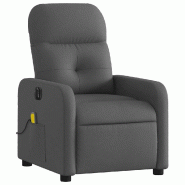 Fauteuil inclinable de massage électrique gris foncé tissu Modèle Gravaria - 8721012220164