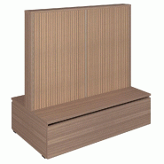 Gondole double face Vertigo T01 avec tiroir MDF naturel et noyer 125x74x125cm