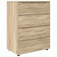 Helloshop26 - Armoire de rangement lot de 2 pratique et fonctionnelles 80 x 48 x 105 cm en bois d'ingénierie chêne sonoma 02_0056178 - Bois massif 3