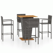 Helloshop26 - Ensemble de bar de jardin 5 pièces gris - 3000730647763