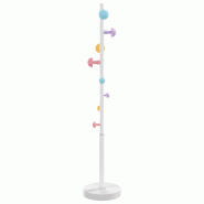 Helloshop26 - Porte-manteau sur pied 172 cm rangement pratique 8 patères style contemporain en fer enduit de poudre blanc 02_0047596 - blanc 30002348