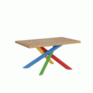 Itamoby Table Fixe 90X140 Cm Versalux Pieds Chêne Écorcé 4/B - marron Bois manufacturé 8050598904473