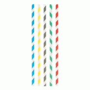 Paille en papier coloris assortis Ø0,6x20cm - par 250