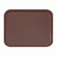 Plateau de service anti-dérapant 51x38cm polypropylène marron