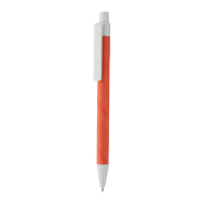 Stylo à bille en plastique et carton recyclé - encre bleue - couleur orange Stylo à bille en plastique et carton recyclé - encre bleue - couleur orange