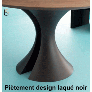 Table de réunion ronde Ola - Martex - 125, Anthracite, Noyer