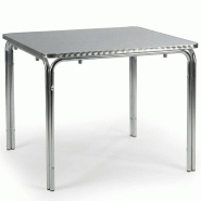 Tables carrées en aluminium 70 x 70 cm pour terrasse. Mobilier CHR empilable pour intérieur et extérieur de bar, restaurant et café. - 1547