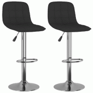 VidaXL Tabourets de bar lot de 2 noir tissu Modèle Lofty Épuré - 333951