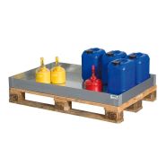 179765w - Bac de rétention pour bidons en acier galvanisé - Compact et résistant à la corrosion