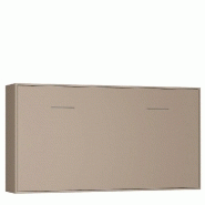 ARMOIRE LIT HORIZONTALE ESCAMOTABLE STRADA-V2 TAUPE MAT COUCHAGE 90*200 CM.