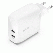 Chargeur double USB-C 60 W Belkin avec Power Delivery, blanc - WCB010vfWH