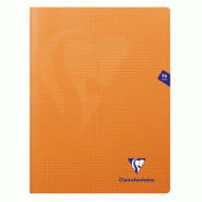 Clairefontaine Lot de 10 Cahier Mimesys 24x32, 96p./48 feuilles 90 g/m² piquées, coloris orange, quadrillé 5x5 - 3329683833628